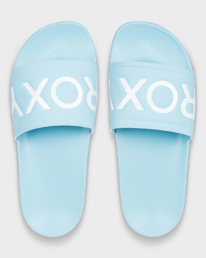 Image of Slippers. Productname: Roxy Womens Slippy Ii Slides Sky Blue/White - in Sky Blue/White colour by brand - Roxy