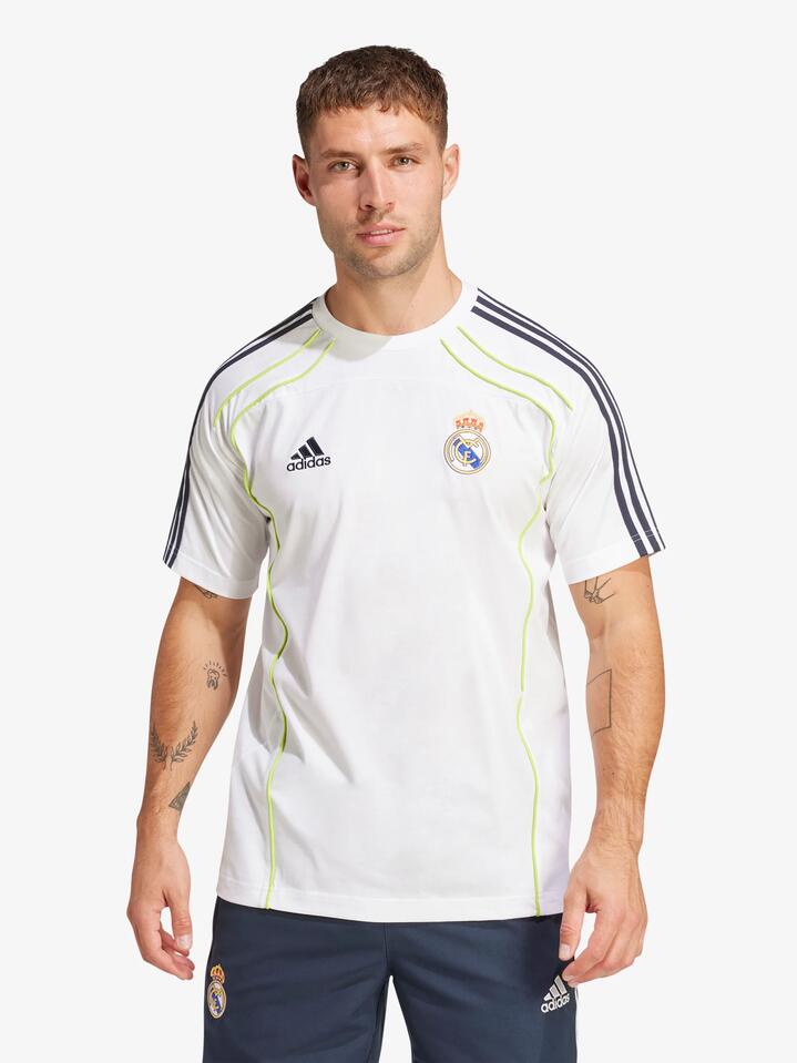 Image of a model wearing Tops. Productname: Adidas Real UBP Tee in White colour by brand - Adidas