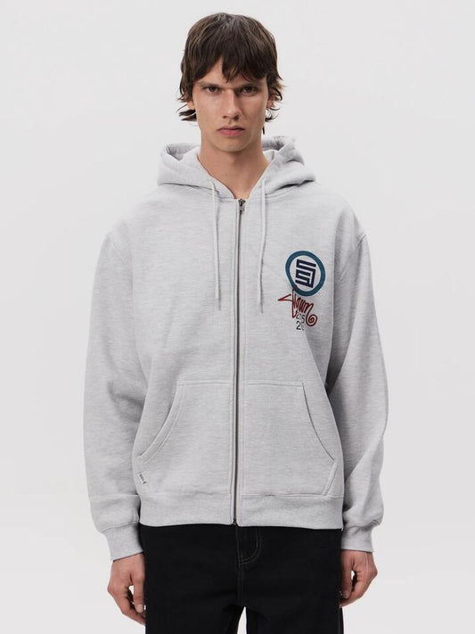 Image of a model wearing Outerwear. Productname: S-Double Goosebumps Hood in Grey Heather colour by brand - S-Double