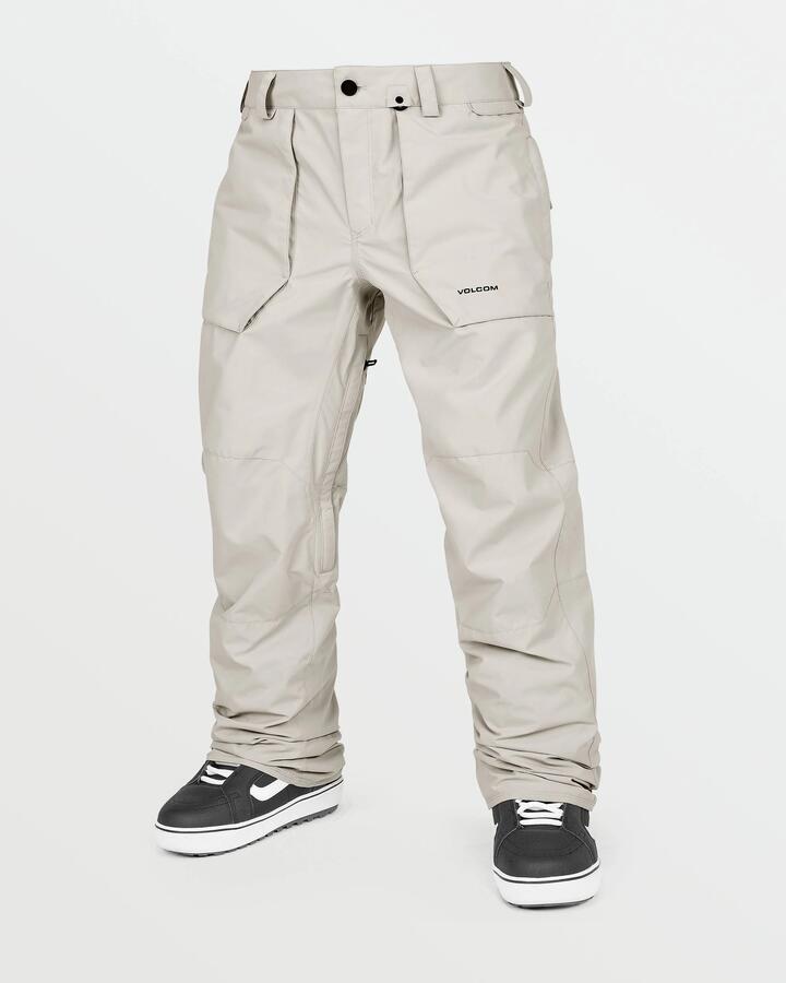 Image of a model wearing Pants. Productname: Volcom Mens Roan Snow Pants Stone - in Stone colour by brand - Volcom
