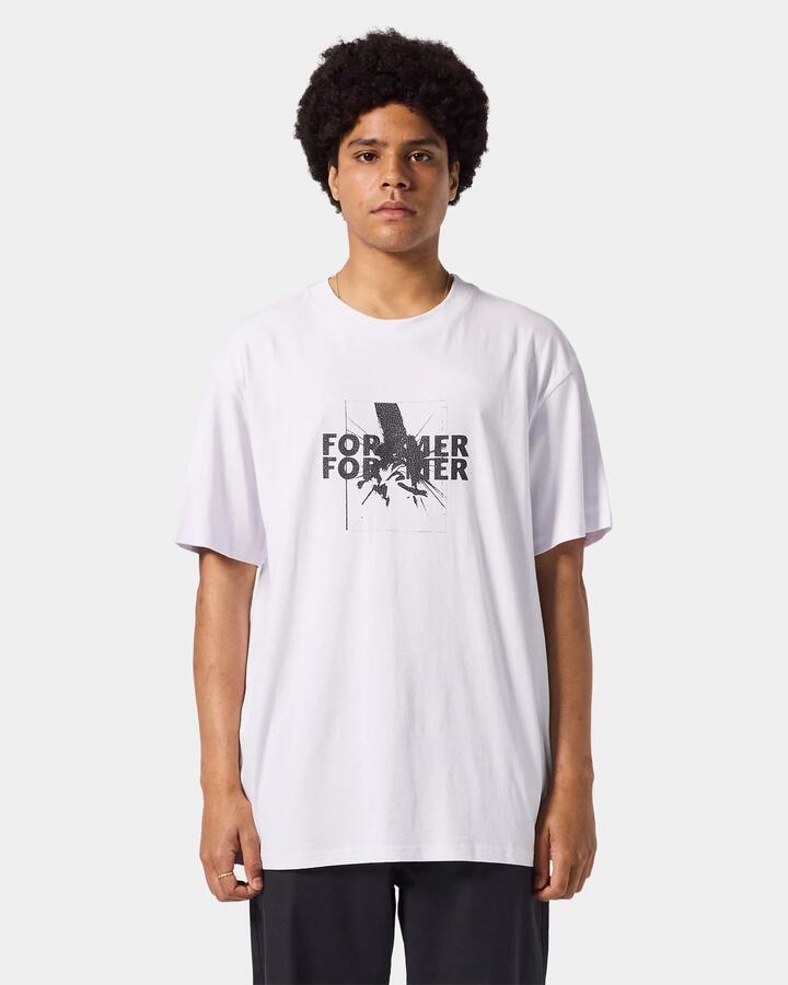 Image of T-Shirts. Product name - Former Mens Splinter T-Shirt Oyster in Oyster colour by brand - Former
