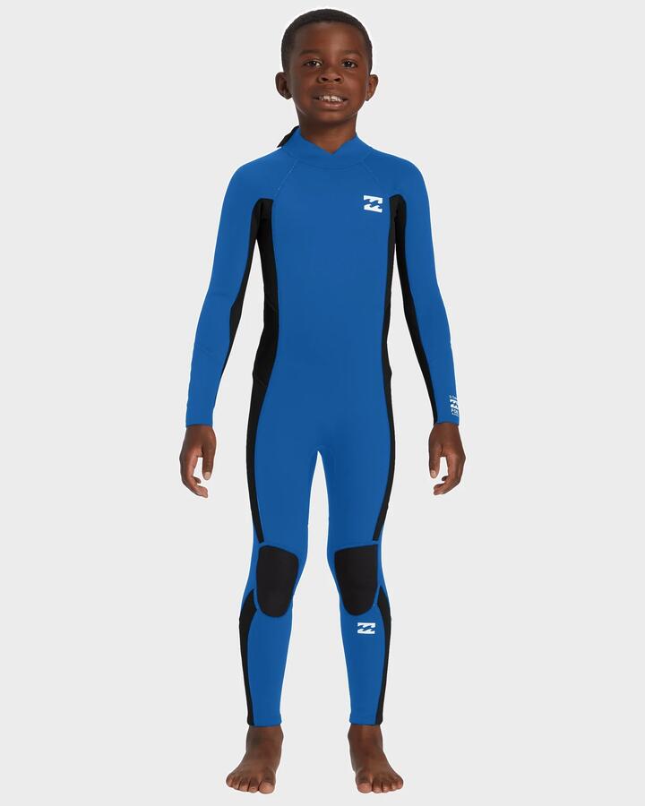 Image of Wetsuits. Product name - Billabong Boys 2-6 3/2Mm Foil Back Zip Gbs Wetsuit Mid Blue in Mid Blue colour by brand - Billabong