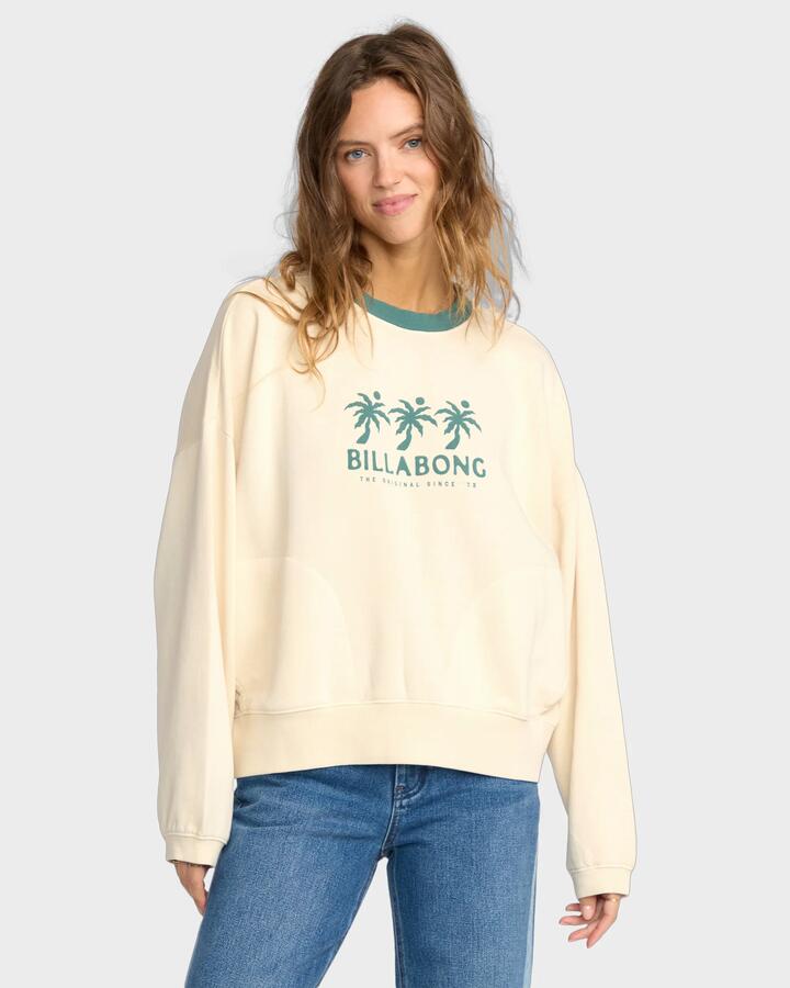 Image of Accessories. Productname: Billabong Womens Triple Palms Crew Neck Whitecap - in Whitecap colour by brand - Billabong