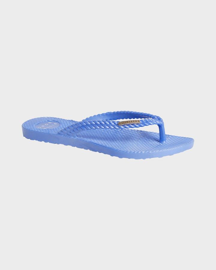 Image of Sandals. Product name - Billabong Womens Kick Back Metallic Thongs Tidal Blue in Tidal Blue colour by brand - Billabong