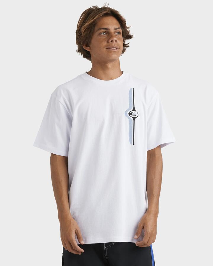 Image of T-Shirts. Product name - Quiksilver Mens Stringer Band T-Shirt White in White colour by brand - Quiksilver