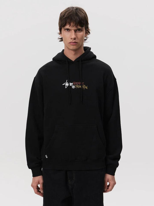 Image of a model wearing Outerwear. Productname: S-Double WWO Crest Hood in Washed Black colour by brand - S-Double