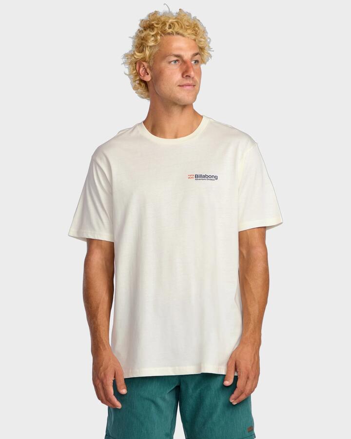 Image of T-Shirts. Productname: Billabong Mens Abandon Adiv T-Shirt Off White - in Off White colour by brand - Billabong