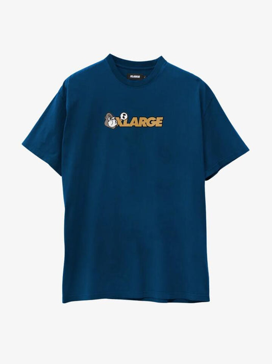 Image of a model wearing Tops. Productname: Xlarge Whistle SS Tee in Blue colour by brand - Xlarge