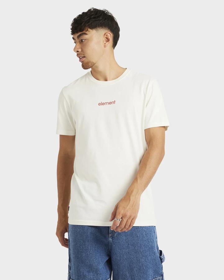 Image of T-Shirts. Product name - Element Mens Lowcase Bp T-Shirt Egret in Egret colour by brand - Element
