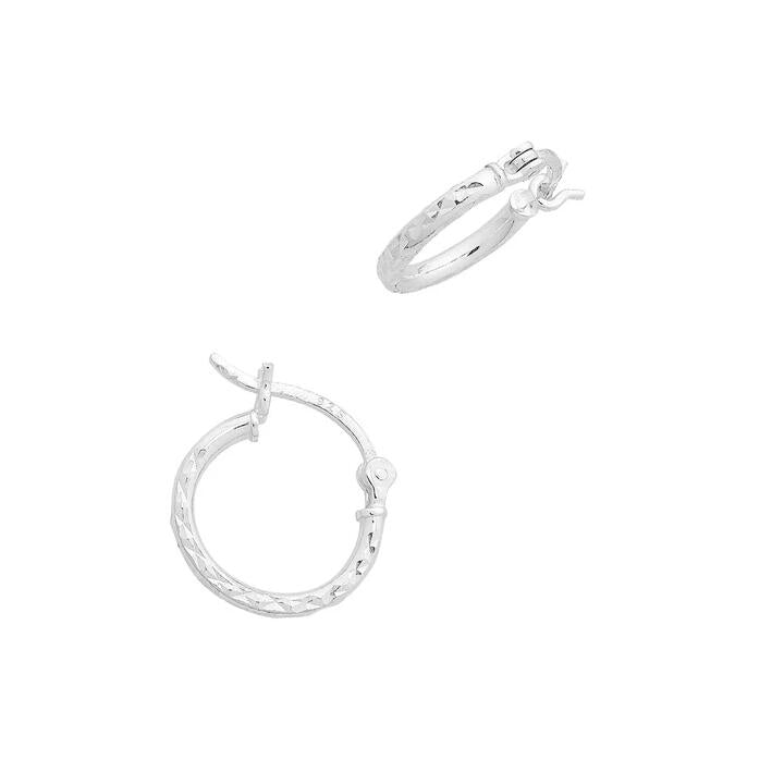Image of Earrings. Product name - Sterling Silver 15mm Hoop Earrings in colour by brand - Bevilles