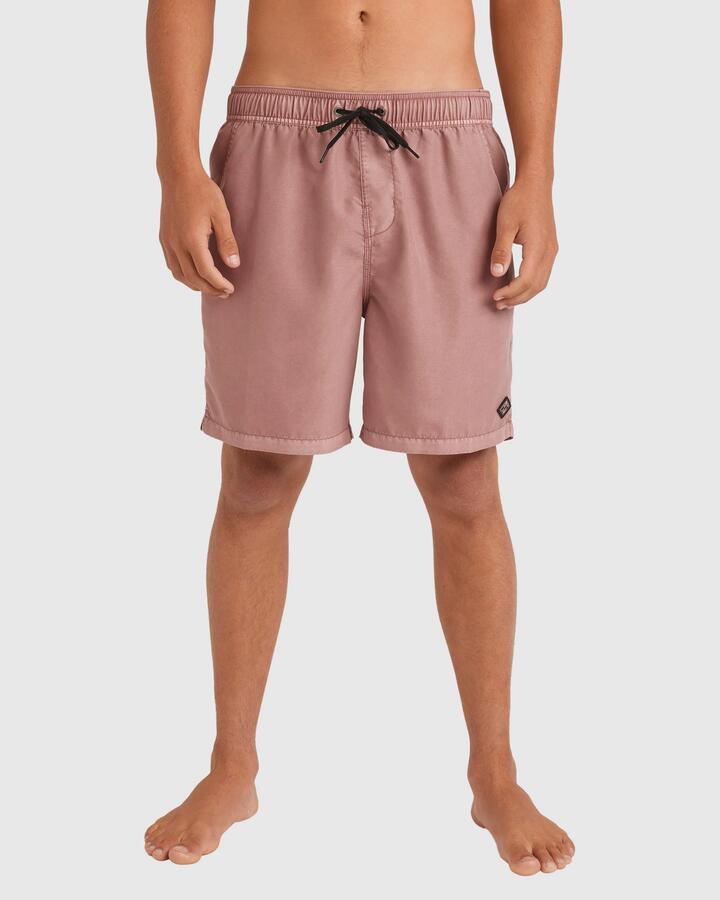 Image of Swimwear. Product name - Billabong Mens All Day Overdye Layback 17" Boardshorts Dusty Rose in Dusty Rose colour by brand - Billabong