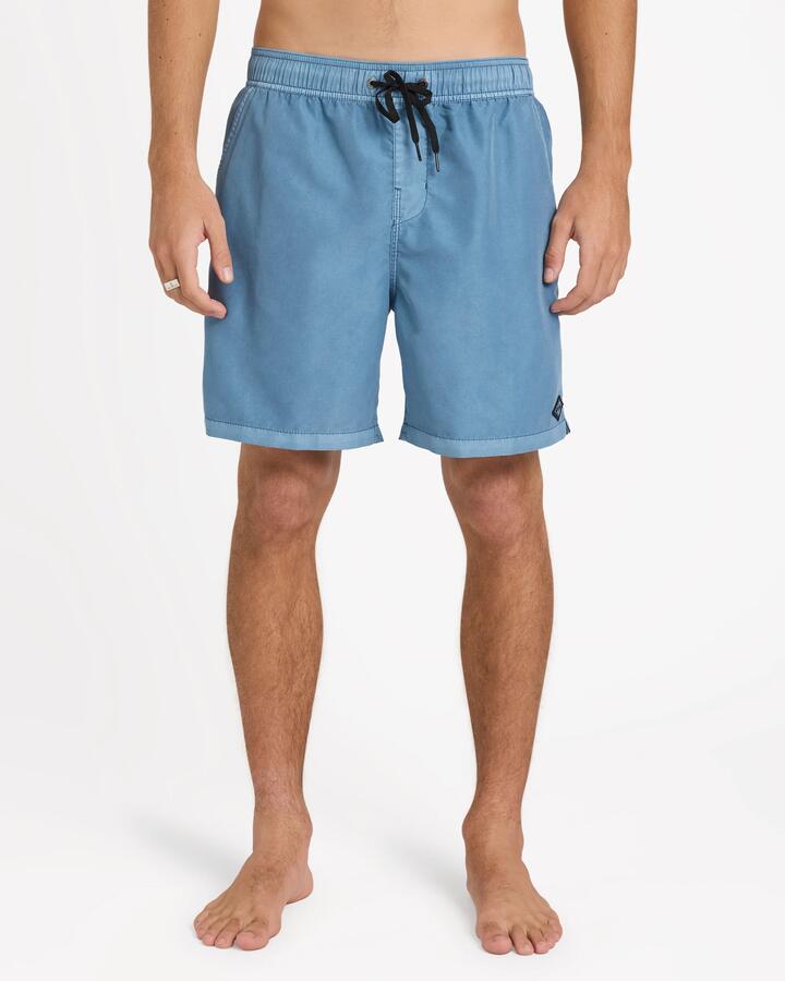 Image of Swimwear. Product name - Billabong Mens All Day Overdye Layback 17" Boardshorts Steel Blue - in Steel Blue colour by brand - Billabong