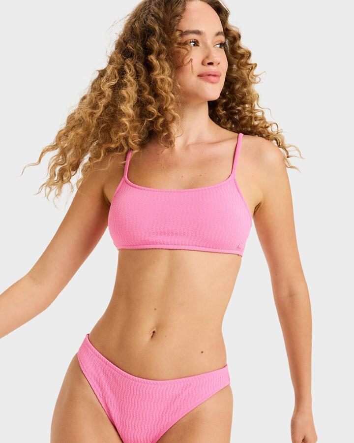 Image of Swimwear. Product name - Roxy Womens Lagos Basic Brallete Bikini Top Pink Cosmos in Pink Cosmos colour by brand - Roxy