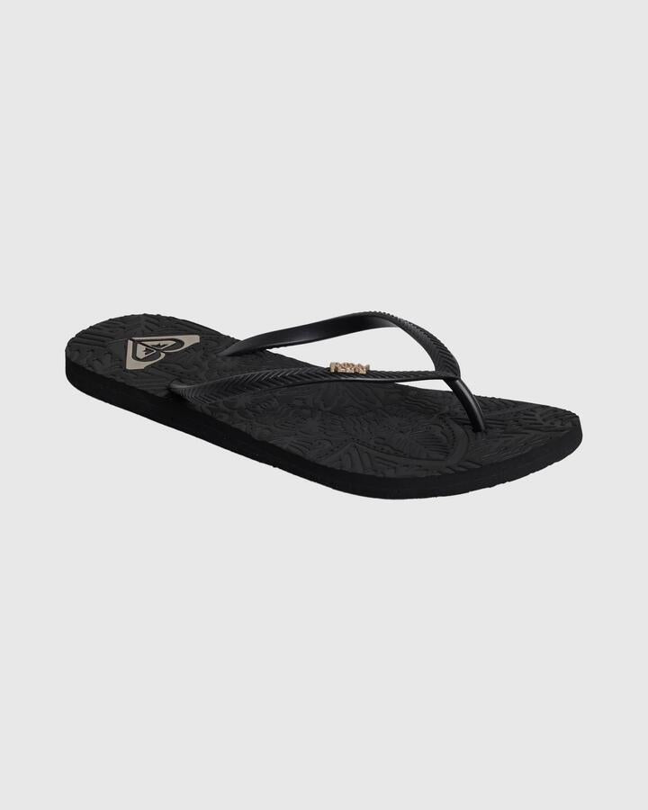 Image of Sandals. Product name - Roxy Womens Antilles Ii Thongs Black in Black colour by brand - Roxy
