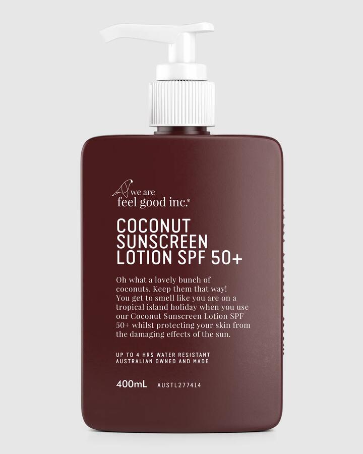 Image of Sunscreen. Product name - We Are Feel Good Inc Coconut Lotion Spf 5 Sunscreen Natural in Natural colour by brand - We Are Feel Good Inc