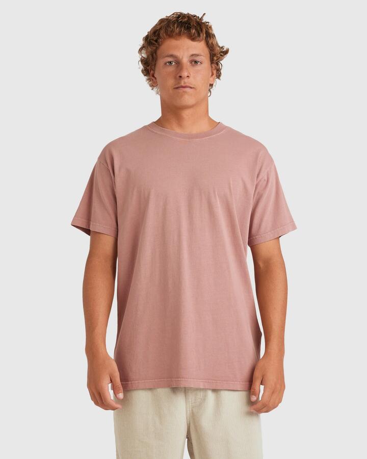 Image of T-Shirts. Product name - Billabong Mens Premium Wave Wash T-Shirt Dusty Rose in Dusty Rose colour by brand - Billabong