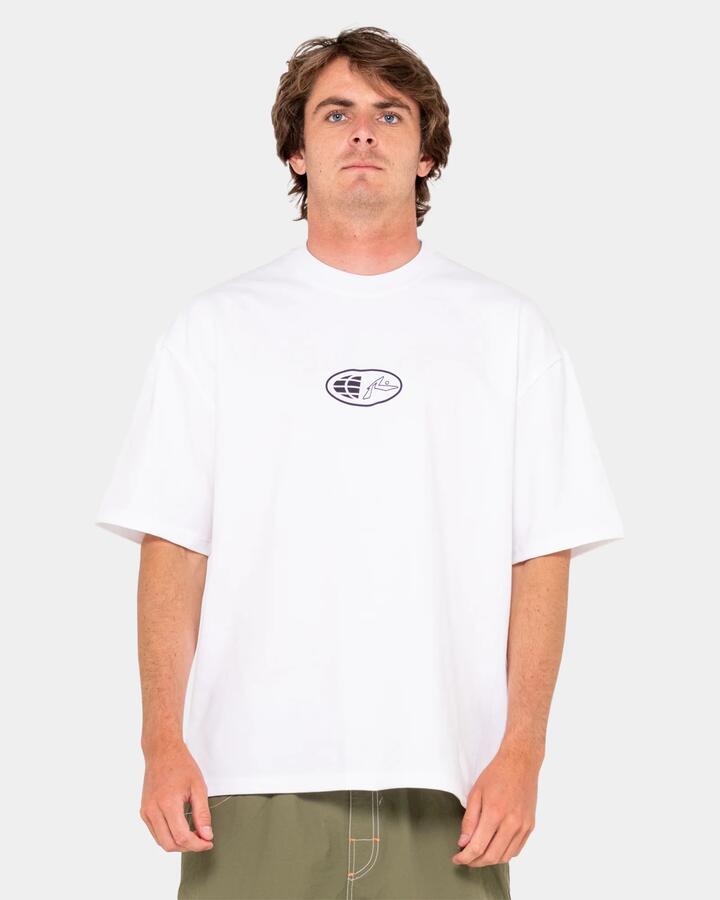 Image of T-Shirts. Product name - Rusty Mens Outer There T-Shirt White in White colour by brand - Rusty