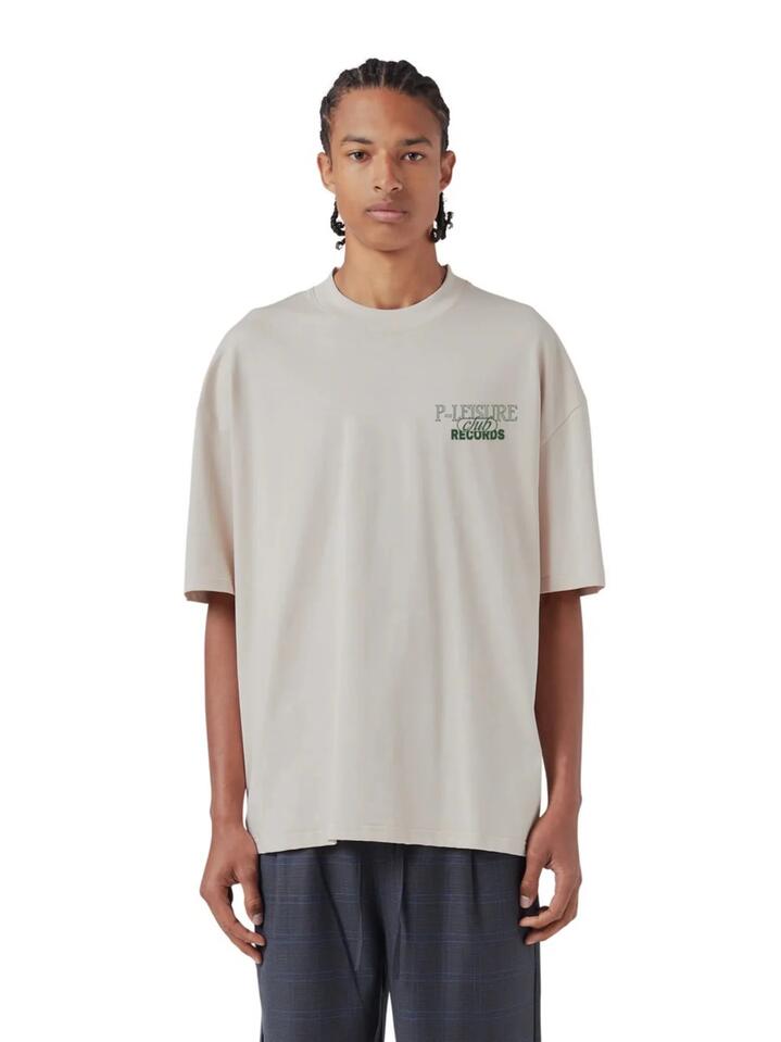 Image of a model wearing Tops. Productname: Barney Cools Courtyard Tee in NATURAL colour by brand - Barney Cools
