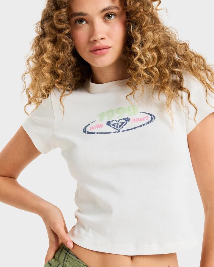 Image of T-Shirts. Product name - Roxy Womens Beach Love T-Shirt Egret in Egret colour by brand - Roxy