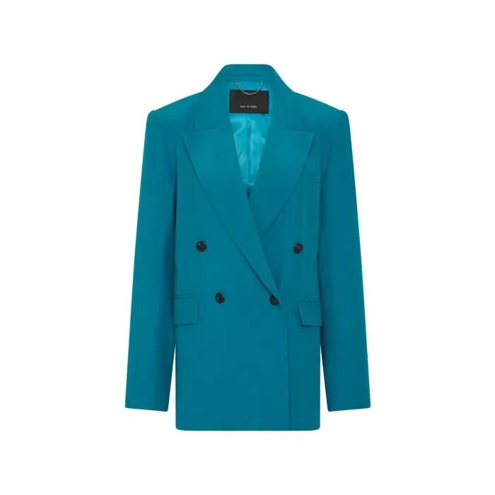 Image of a model wearing Outerwear. Productname: Darcey Blazer in DARK TURQUOISE colour by brand - sass and bide