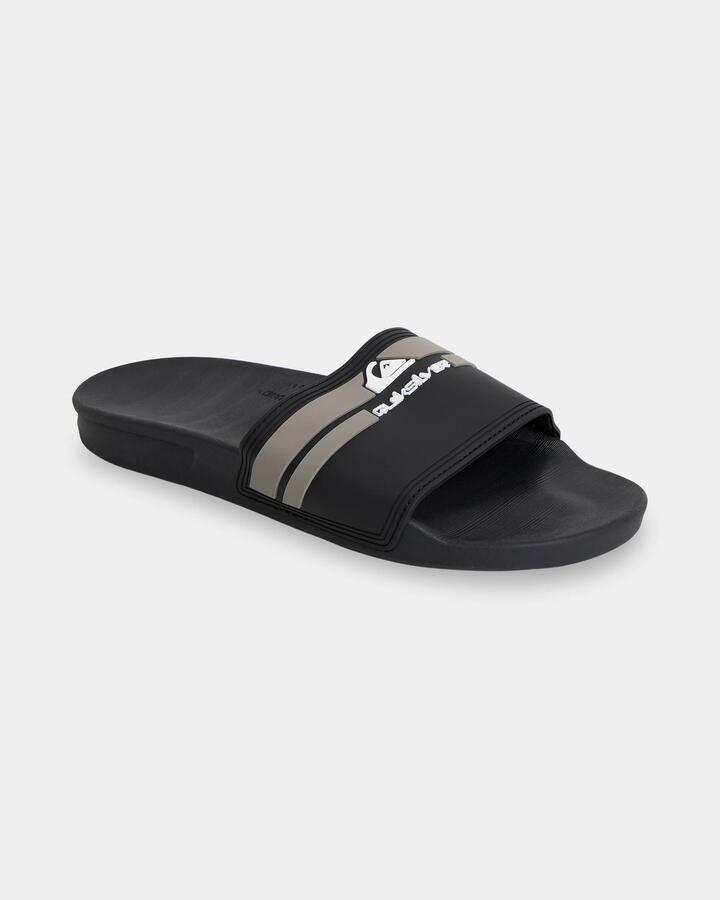 Image of Slippers. Product name - Quiksilver Mens Sunset Slides Black in Black colour by brand - Quiksilver