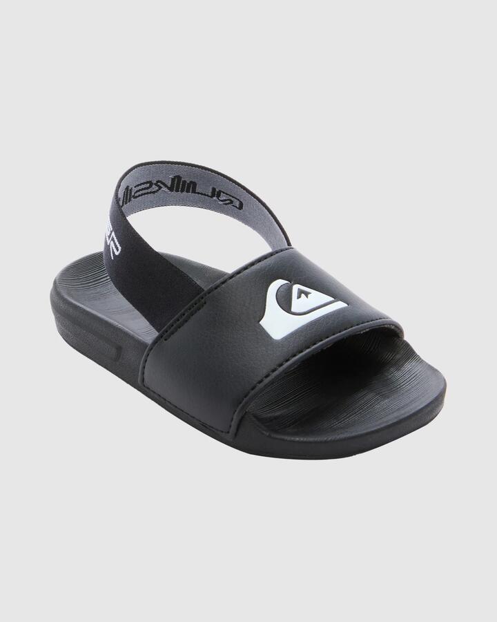 Image of Slippers. Product name - Quiksilver Boys 2-7 Sunset Strapped Slides Black in Black colour by brand - Quiksilver