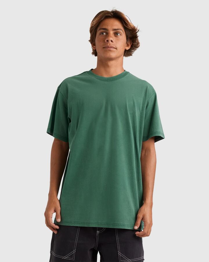 Image of T-Shirts. Product name - Quiksilver Mens Salt Water Crew T-Shirt Trekking Green in Trekking Green colour by brand - Quiksilver