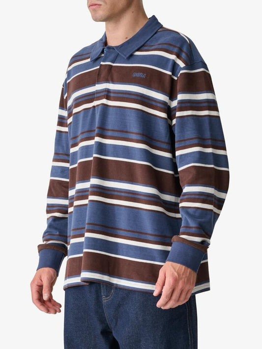 Image of Others. Productname: S-Double Peach Stripe Rugby in Navy colour by brand - S-Double