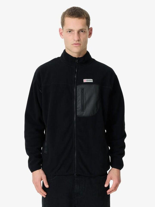 Image of a model wearing Outerwear. Productname: S-Double Polar Fleece Jacket in Black colour by brand - S-Double