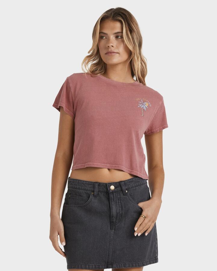 Image of T-Shirts. Product name - Billabong Womens Palmin Camp T-Shirt Wild Ginger in Wild Ginger colour by brand - Billabong