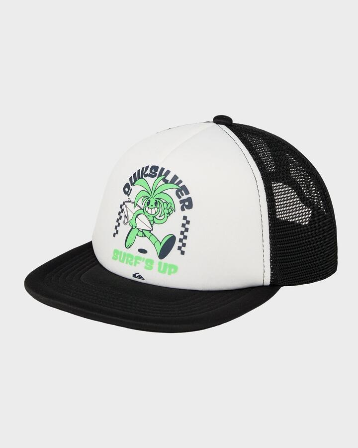 Image of Hats. Productname: Quiksilver - Boys Slab Bruiser Trucker Cap - Snow White - in Snow White colour by brand - Quiksilver