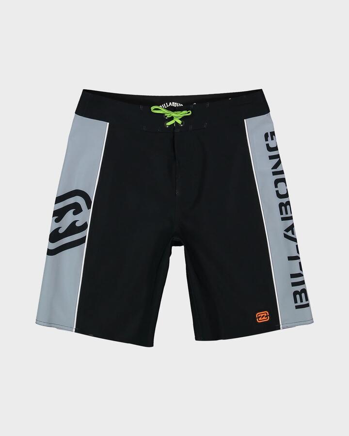 Image of Swimwear. Product name - Billabong Boys 0-7 Groms Dbah Pro 17" Boardshorts Black in Black colour by brand - Billabong