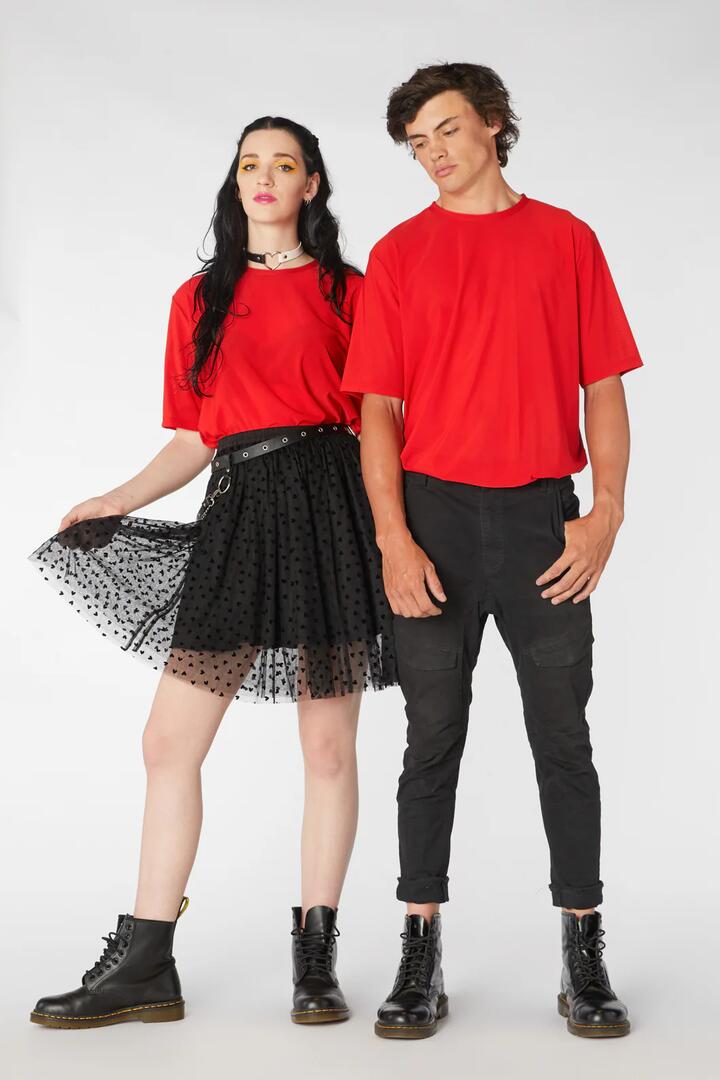 Image of a model wearing Tops. Productname: Sickly Sweet Top in Red colour by brand - Black Friday