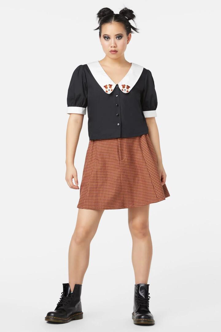 Image of Blouses. Productname: Puppy Embroidery Blouse in Black colour by brand - Dangerfield