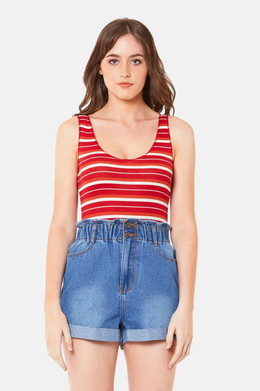 Image of a model wearing Tops. Productname: Olivia Bodysuit in Olive colour by brand - Dangerfield