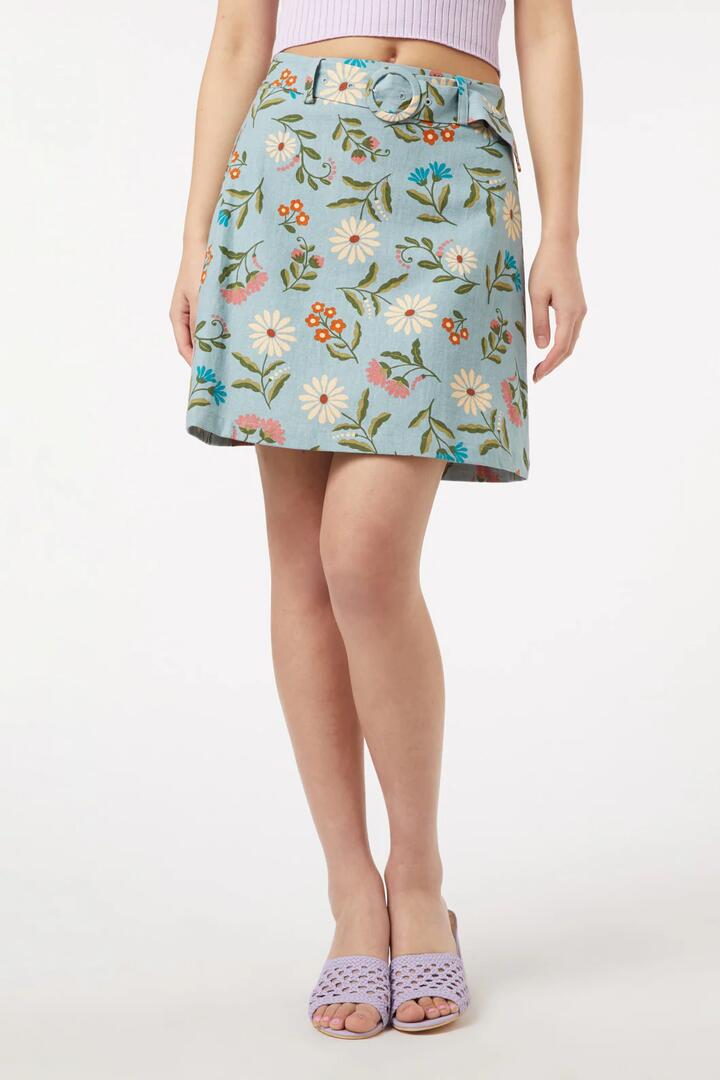Image of a model wearing Skirts. Productname: Julia Skirt in Green colour by brand - Princess Highway