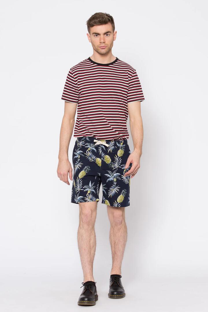 Image of a model wearing Shorts. Productname: Pure Gold Short in Navy colour by brand - Dangerfield
