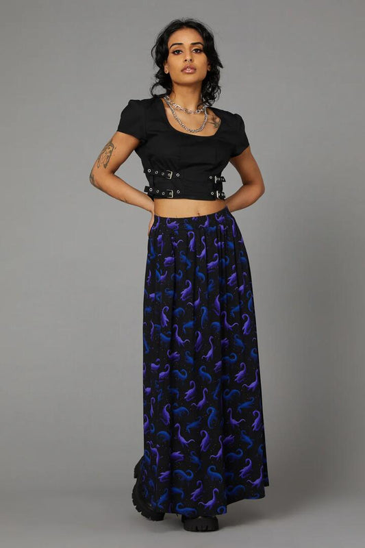 Image of a model wearing Tops. Productname: Coven Buckle Top in Black colour by brand - Black Friday