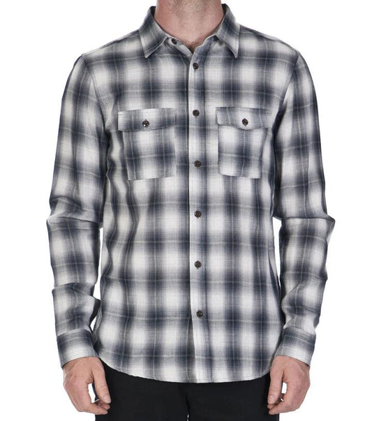 Image of a model wearing Tops. Productname: Oyster L/S Shirt in Grey colour by brand - Dangerfield