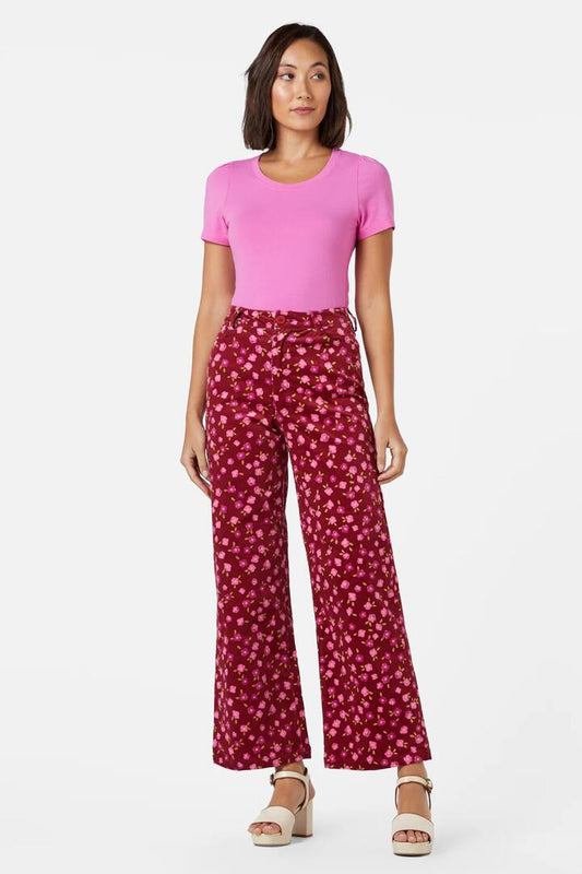 Image of a model wearing Denim. Productname: Danielle Cord Jean in Red colour by brand - Princess Highway