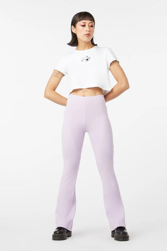 Image of a model wearing Pants. Productname: Goth Rib Comfort Pant in Black colour by brand - Black Friday