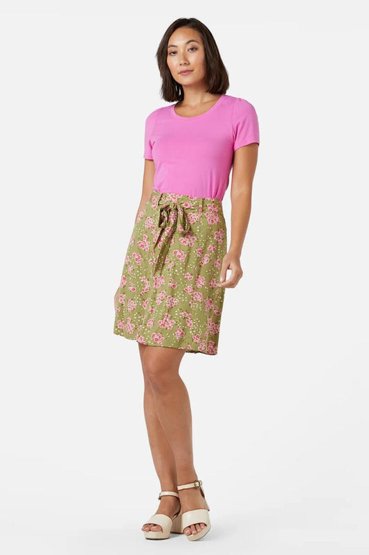 Image of a model wearing Skirts. Productname: Dreamy Floral Skirt in Green colour by brand - Princess Highway