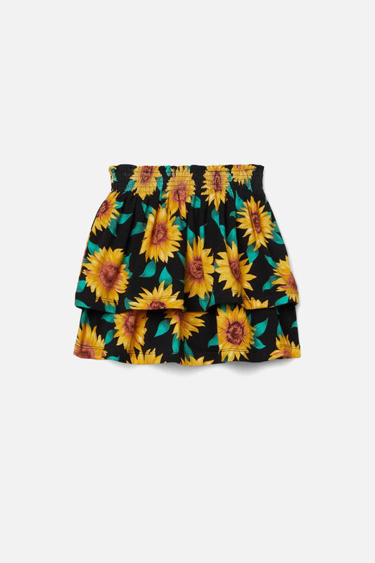 Image of a model wearing Skirts. Productname: Sunflower Kids Jersey Skirt in Black colour by brand - Dangerkids