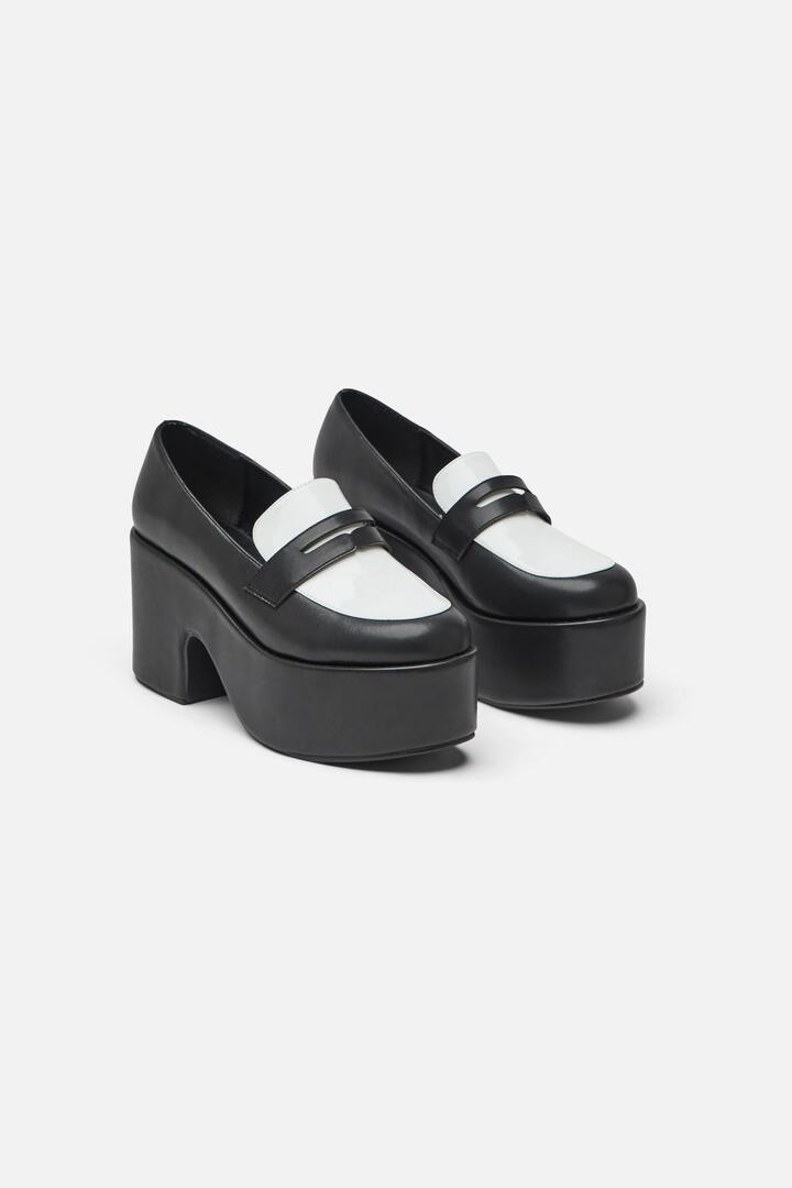 Image of Flats. Productname: Black & White Loafer in Black/White colour by brand - Dangerfield