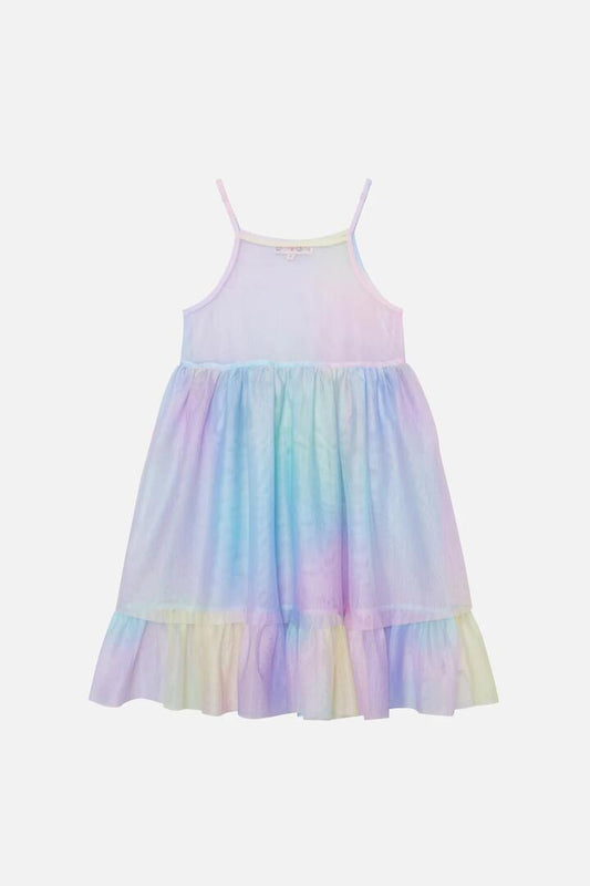 Image of a model wearing Dress. Productname: Mcdreamy Kids Party Tulle Dress in Print colour by brand - Dangerkids