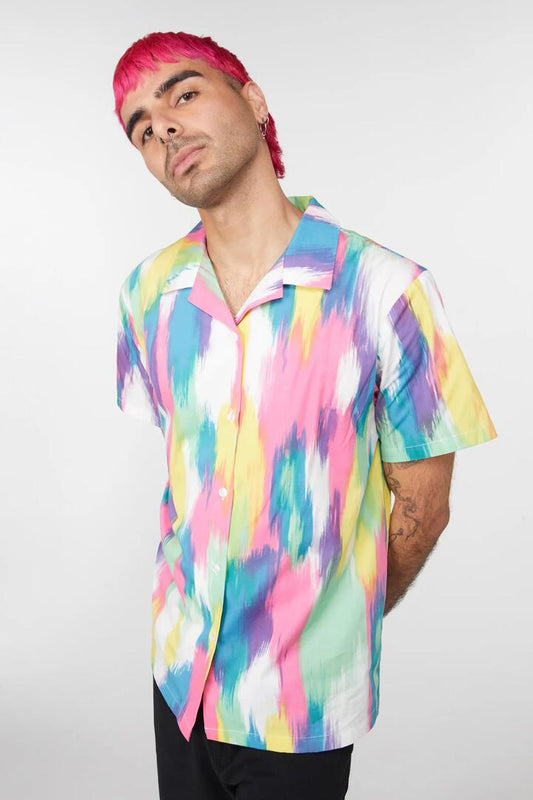 Image of a model wearing Tops. Productname: Party Puff Shirt in Charcoal colour by brand - Dangerfield