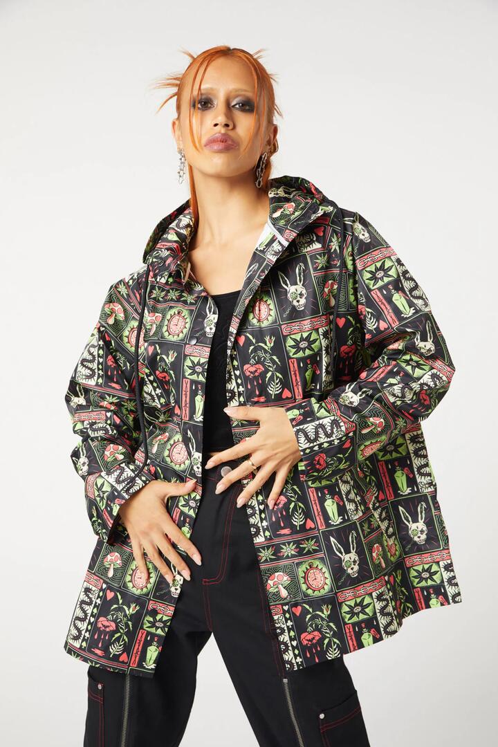 Image of a model wearing Rain Coats. Productname: No Way Out Raincoat in Black colour by brand - Dangerfield