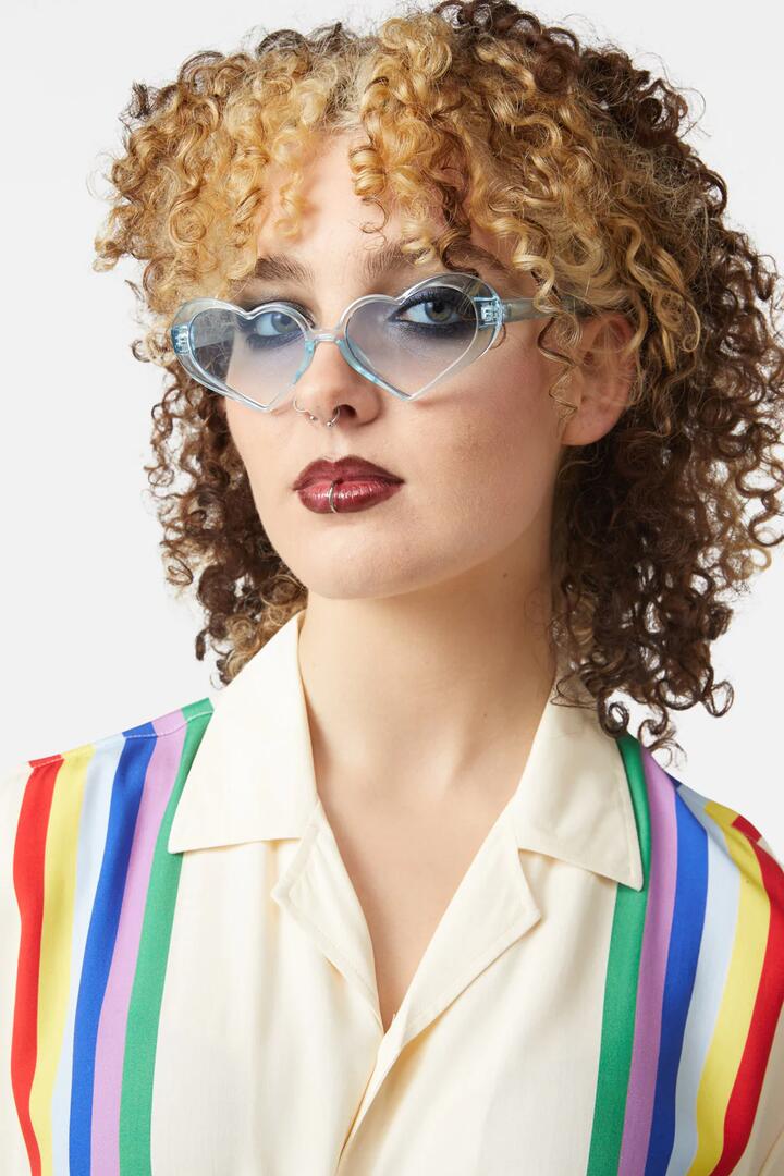 Image of Sunglasses. Productname: Acetate Heart Sunglasses in Black colour by brand - Dangerfield
