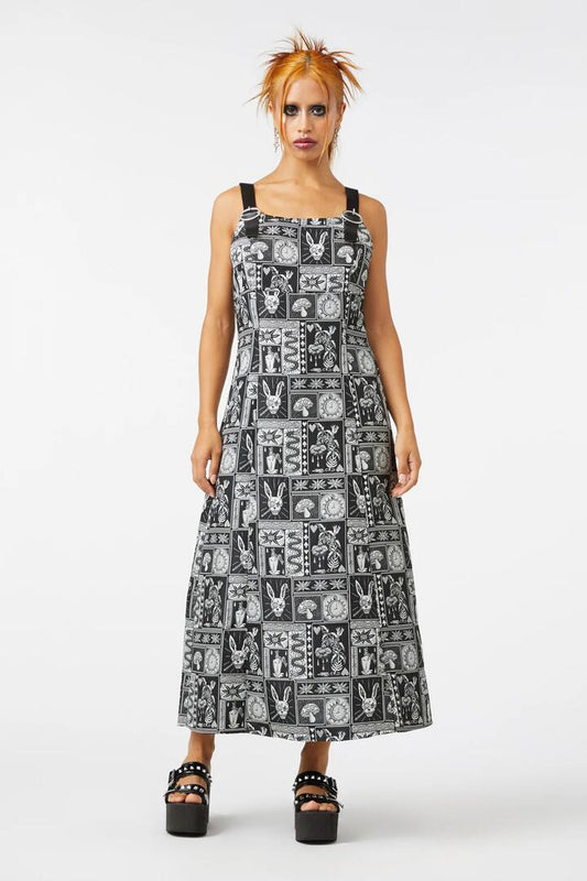Image of a model wearing Dress. Productname: No Way Out Dress in Black colour by brand - Dangerfield