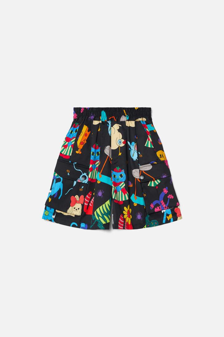 Image of a model wearing Shorts. Productname: Backyard Kids Shorts in Black colour by brand - Dangerkids